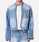 MNML Panelled Moto Denim Jacket Washed Blue