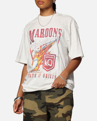 Queensland Ruby League Queensland Maroons Flaming Ball T-Shirt Silver Marle