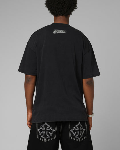 Loiter Jet Stream T-Shirt Black Acidwash