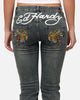 Ed Hardy Women's Tiger Bootcut Jeans Dirty Blue
