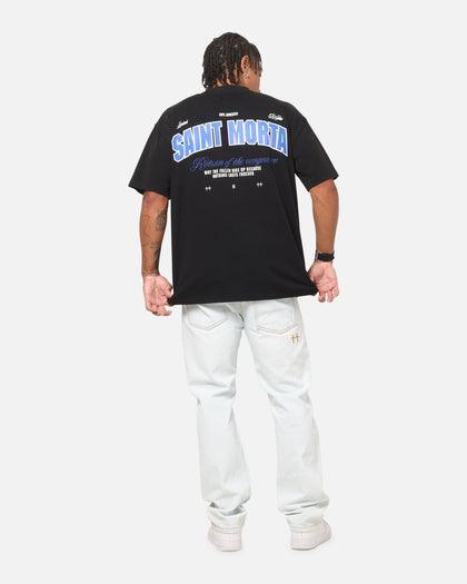 Saint Morta Rise Up Boxy T-Shirt Black Acidwash