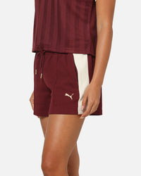 Puma Women's T7 Pintuck Shorts Ruby