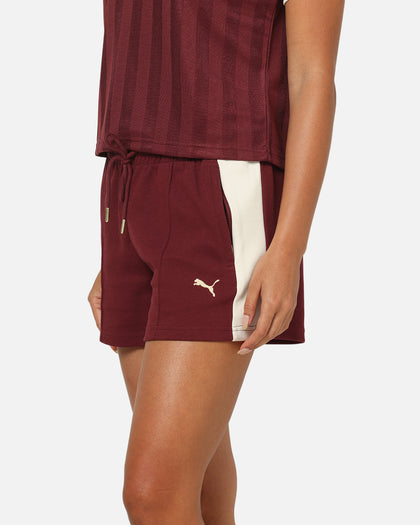 Puma Women's T7 Pintuck Shorts Ruby