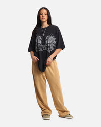 Loiter Draco Born T-Shirt Black Acidwash