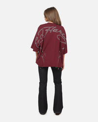Ed Hardy Cyber Rhinestone T-Shirt Plum