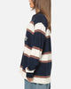 S Double Chain Stitch Long Sleeve Rugby Jersey Navy