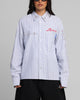 Loiter Western Long Sleeve Button Up Shirt Blue/White