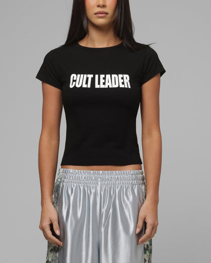 Loiter Women's Cult Leader Baby T-Shirt Black