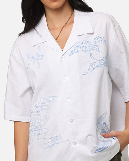 Carre Crane Button Up Shirt White/Light Blue