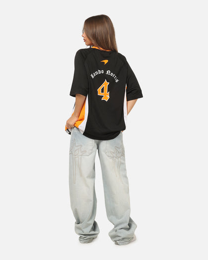 Mitchell & Ness McLaren Lando Norris Black Letter Jersey Black/Papaya
