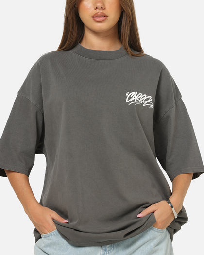 Carre Tag Mock Neck T-Shirt Black Acidwash
