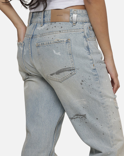 Represent Painted Denim Jeans Coastal Blue