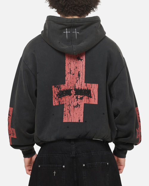 Saint Morta Saints Marked Zip Hoodie Washed Black