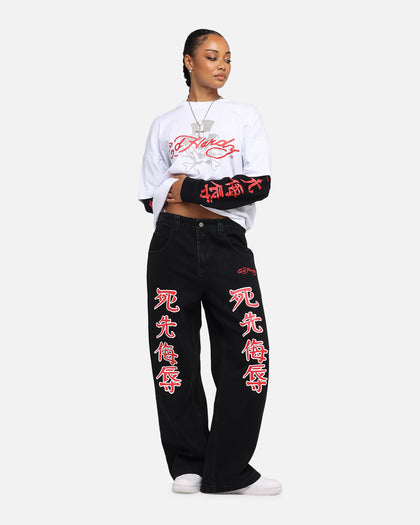 Ed Hardy Skull Layered Long Sleeve T-Shirt White