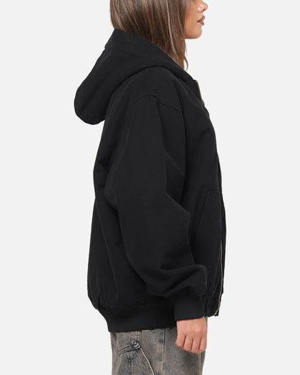 Carre Sherpa Lined Zip Hoodie Black