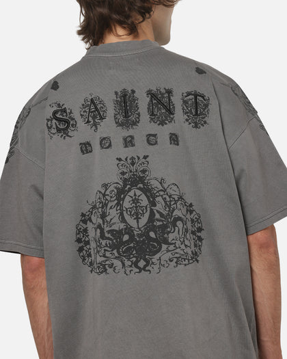 Saint Morta Heratic Boxy T-Shirt Washed Charcoal