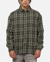 Saint Morta Credo Plaid Long Sleeve Button Up Shirt Green-plaid