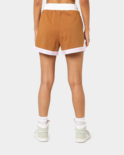 EN ES Women's Zenni Terry Shorts Tan/Stripe
