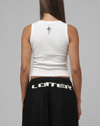 Loiter Women's Live Fast Die Young Rib Tank White
