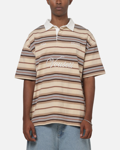Vouseti Post Game Polo Shirt Latte Multi Stripe