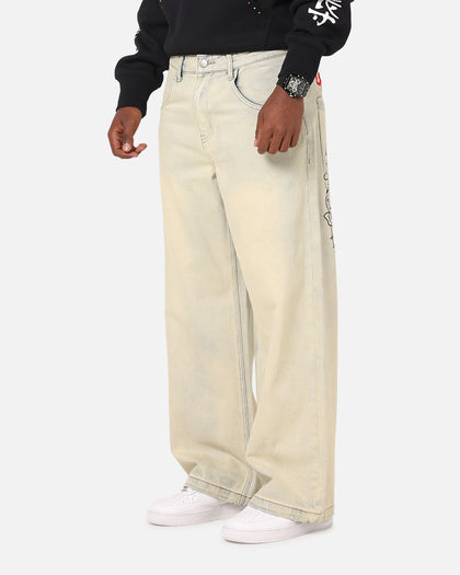 Ed Hardy Wide Leg Skull Jeans Sage