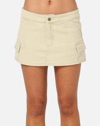 Ed Hardy Women's Cargo Mini Skirt Stone