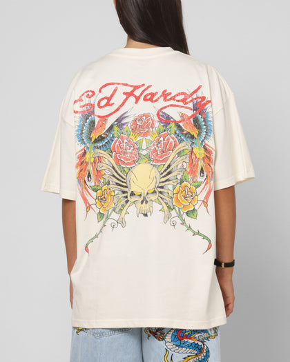 Ed Hardy Bloom T-Shirt Off White