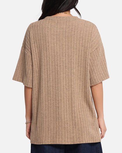 XXIII Rib Knit T-Shirt Tan Marle