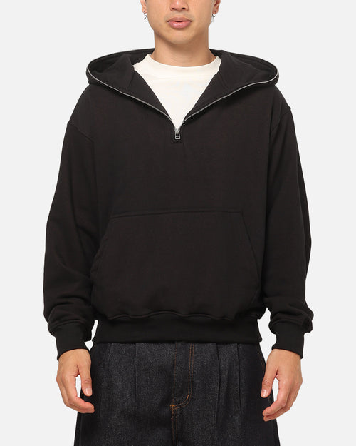 American Thrift Leisure Quarter Zip Hoodie Black