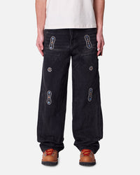 MNML Ultra Baggy Western Jewel Jeans Washed Black