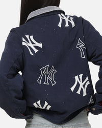 Majestic Athletic New York Yankees Paint Splat Carpenter Jacket Indigo