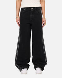 Adidas Women's Denim 3-Stripes Track Pants True Black Denim
