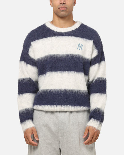 Majestic Athletic New York Yankees Block Stripe Knit Jumper Vintage White