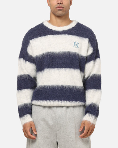 Majestic Athletic New York Yankees Block Stripe Knit Jumper Vintage White