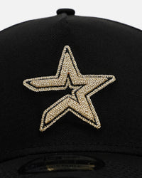 New Era Houston Astros 'Raised Metallic Chainstitch' 9FORTY A-Frame Snapback Black