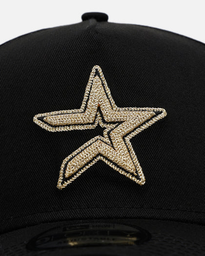 New Era Houston Astros 'Raised Metallic Chainstitch' 9FORTY A-Frame Snapback Black