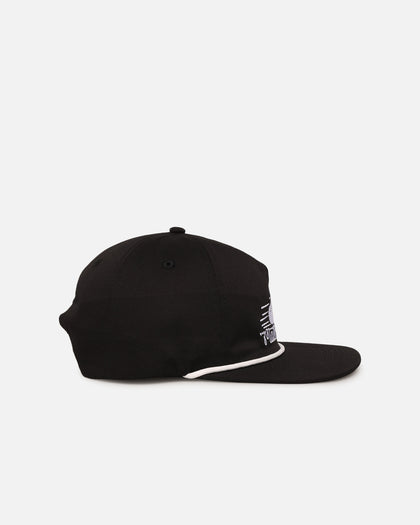 Malbon Cotton Twill Rope Snapback Hat Black/White