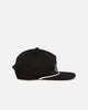 Malbon Cotton Twill Rope Snapback Hat Black/White