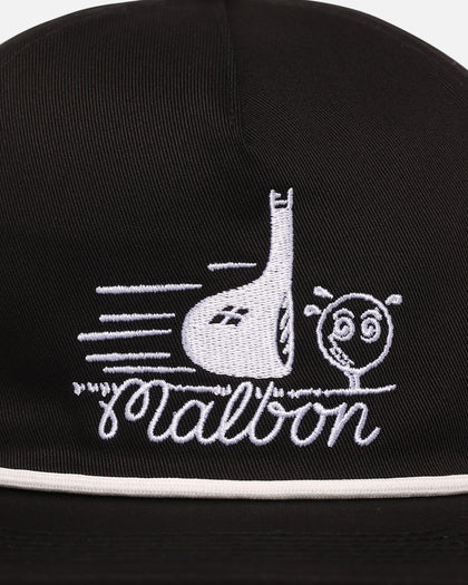Malbon Cotton Twill Rope Snapback Hat Black/White