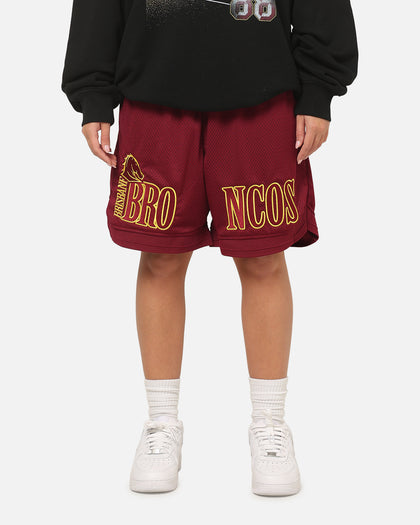 Bleacher Athletic Brisbane Broncos NRL Adult Basketball Shorts Maroon