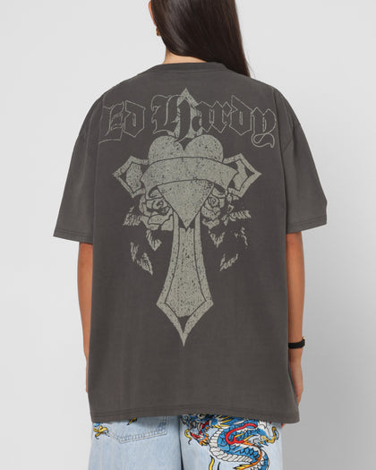 Ed Hardy Sacred Heart T-Shirt Black Wash