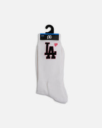 Pro Compression Los Angeles Dodgers Heart Crew Sock White