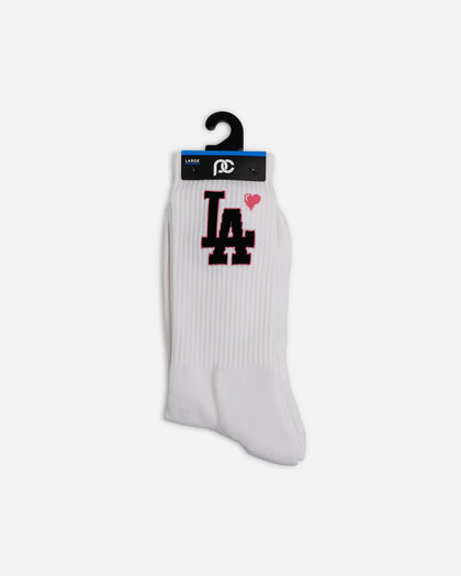 Pro Compression Los Angeles Dodgers Heart Crew Sock White