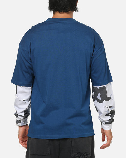 Carre Static Layered Long Sleeve T-Shirt Blue