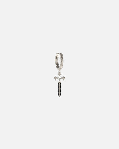 Guess Mainline Rebel Knight Dagger Crystal Earring Silver