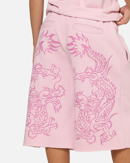 Ed Hardy Double Dragon Applique Shorts Pink