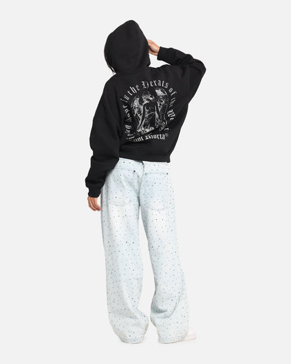 Saint Morta Weiry Hearts Boxy Hoodie Black