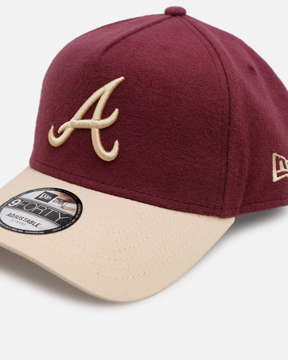 New Era Atlanta Braves 'Moleskin' 9FORTY A-Frame Snapback Maroon