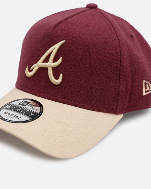 New Era Atlanta Braves 'Moleskin' 9FORTY A-Frame Snapback Maroon