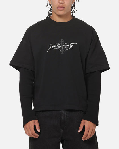 Saint Morta Destiny Layered Long Sleeve T-Shirt Washed Black
